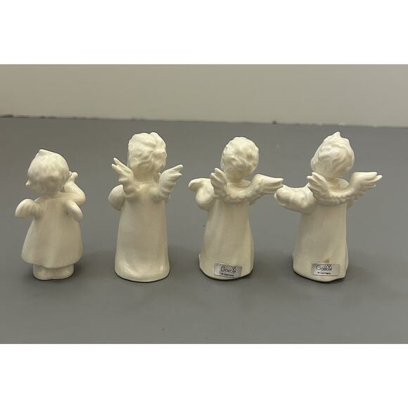 Goebel Angel Cherubs Horn Flute Instruments Figurine W. Germany Set of 4 Vintage - Picture 2 of 10